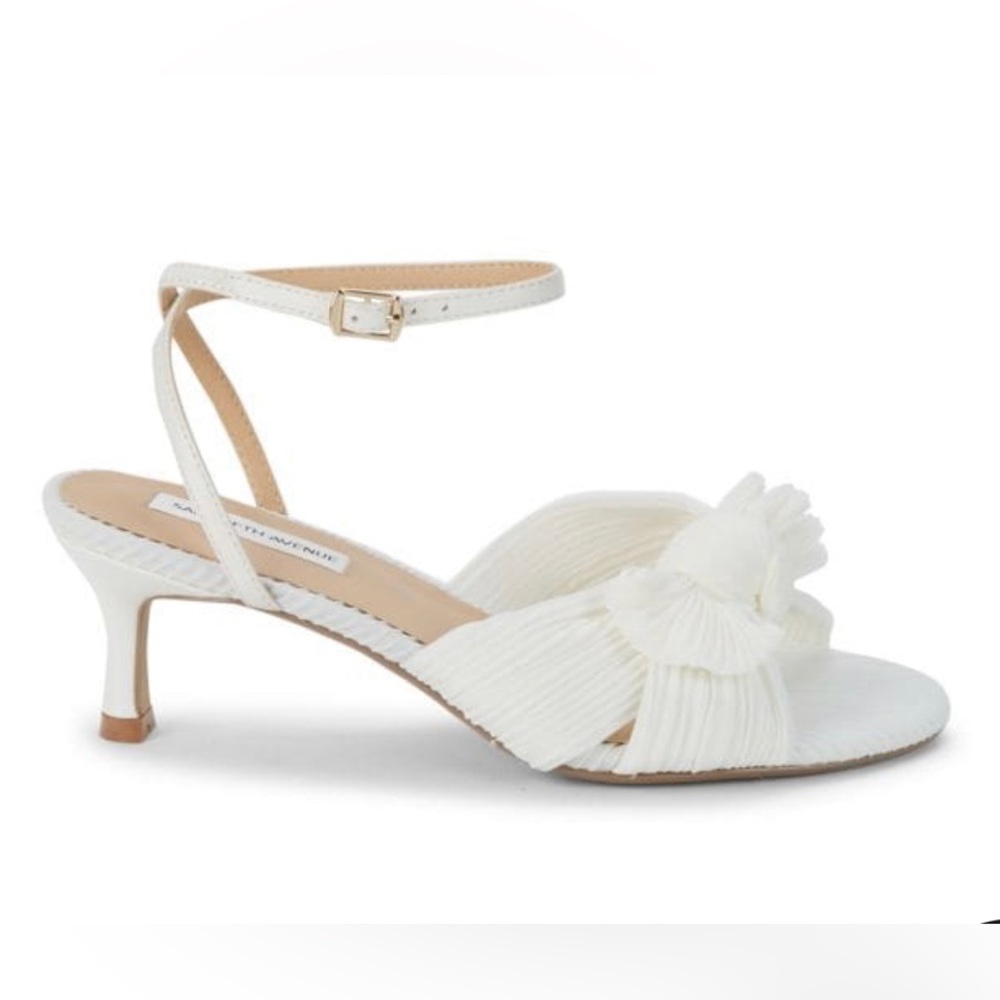 Saks Fifth Avenue Sammy Bow-Knot Kitten Heel Sandals - brand new
